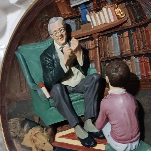 New 3D Norman Rockwell “The Tycoon” Certificate  plate 6 Of Authenticity Plate - Picture 2 of 5
